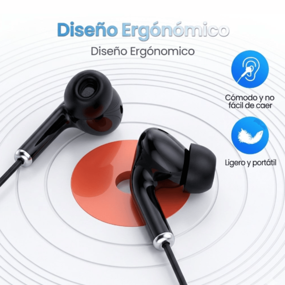 Imagen 2 del producto Audífonos alámbricos in ear 1 HORA AUT123, conector 3.5 mm, aislamiento de ruido, micrófono, negro