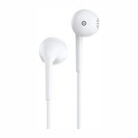 Audífonos alámbricos in ear 1 HORA AUT123, conector 3.5 mm, aislamiento de ruido, micrófono, blanco