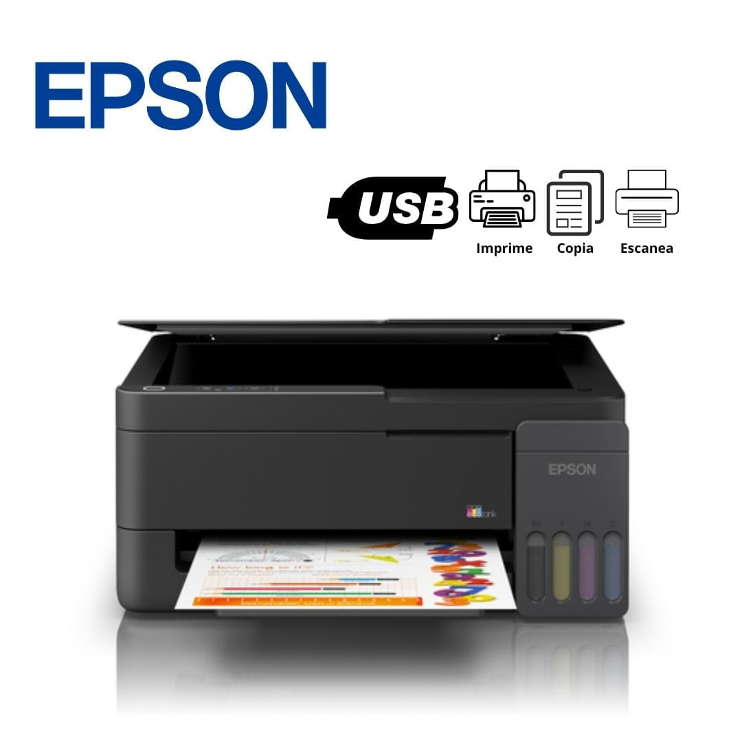 Imagen 2 del producto Impresora multifuncional Epson EcoTank L3310 de inyección de tinta, alámbrica, sin Wi-Fi y con tanques recargables