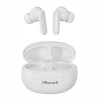 Audífonos true wireless in ear Miccell VQ-BH204, Bluetooth 5.4, ANC y ENC, IP67, hasta 8 horas, blanco