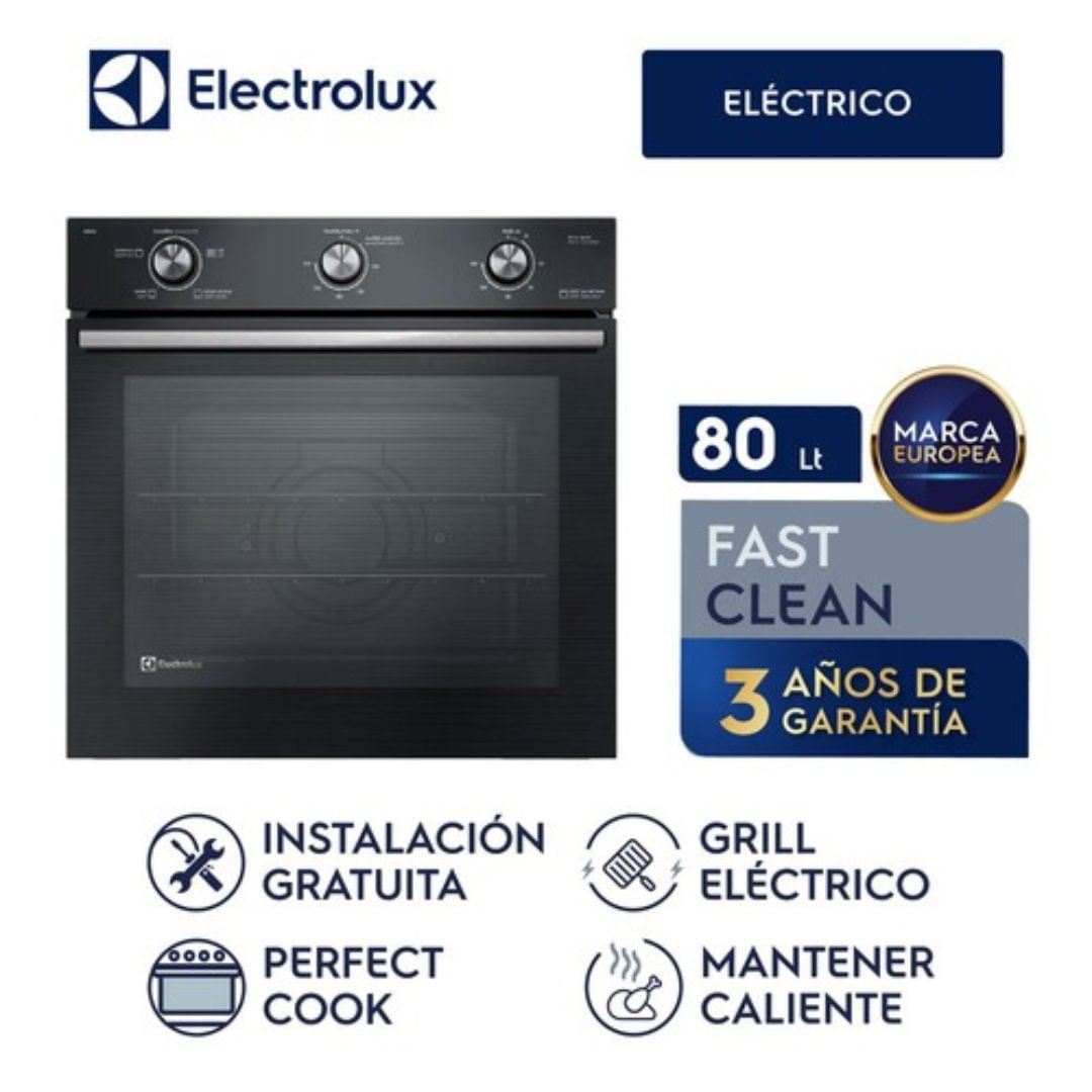 Imagen 2 del producto Horno empotrable Electrolux OE8EL, capacidad 80 litros, negro