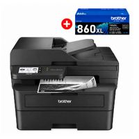 Impresora multifuncional Brother MFC-L2880DW láser monocromática, inalámbrica, Wi-Fi y cartucho + tóner TN-860XL de 3000 páginas