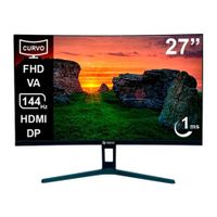 Monitor gamer curvo Teros TE-2734S 27"", VA, Full HD 1920 x 1080, 144Hz, 1ms, HDMI, DisplayPort, negro
