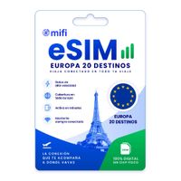 eSIM MIFI para Europa con 30 GB en 20 países, válida por 30 días o hasta agotar los datos
