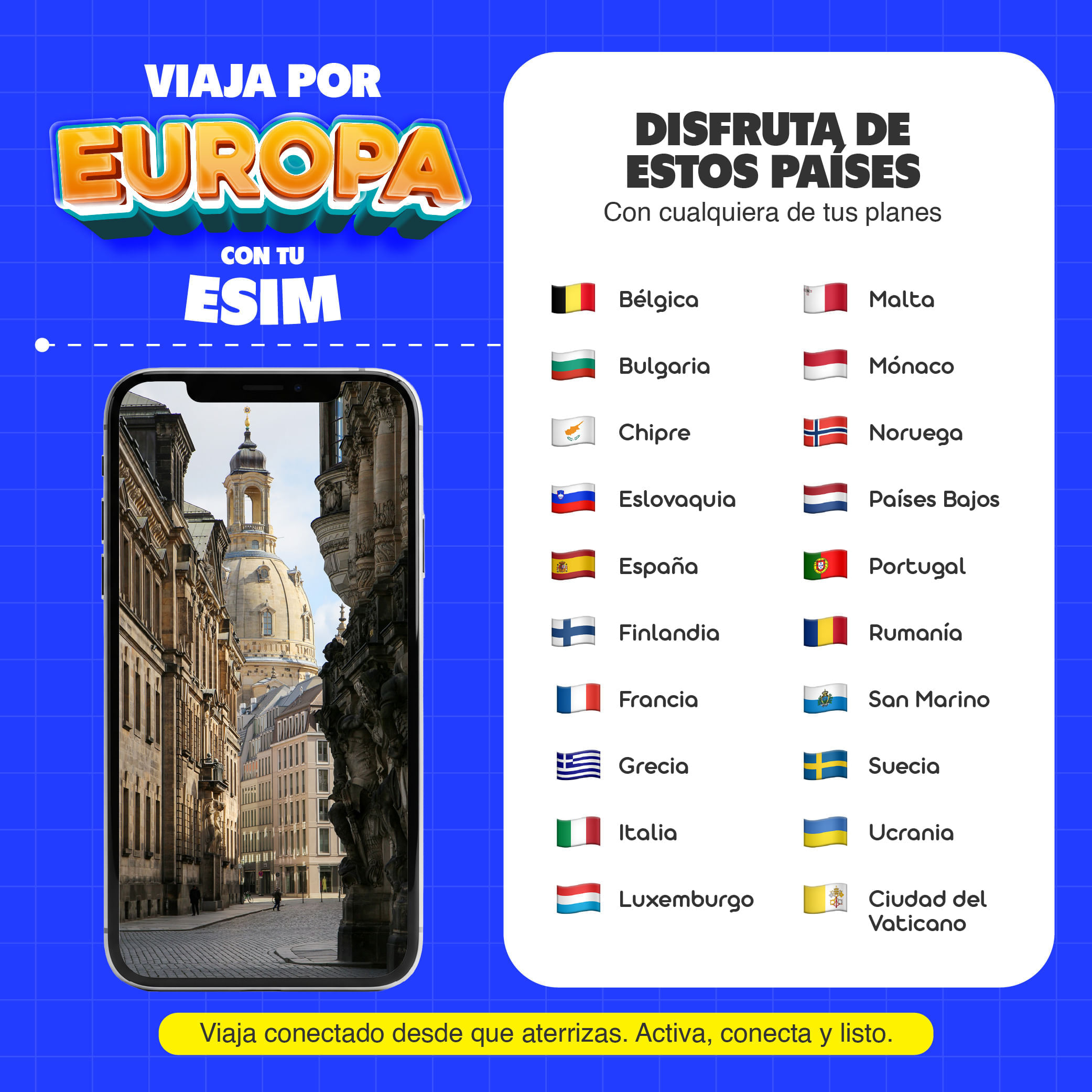Imagen 2 del producto eSIM MIFI para Europa con 30 GB en 20 países, válida por 30 días o hasta agotar los datos