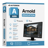 Licencia digital Autodesk Arnold Education, 1 dispositivo, compatible con Windows, macOs y Linux, duración 1 año