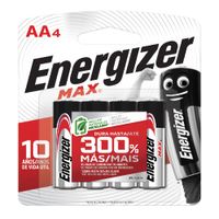 Pilas alcalinas Energizer Max AA de 1.5 V, pack de 4