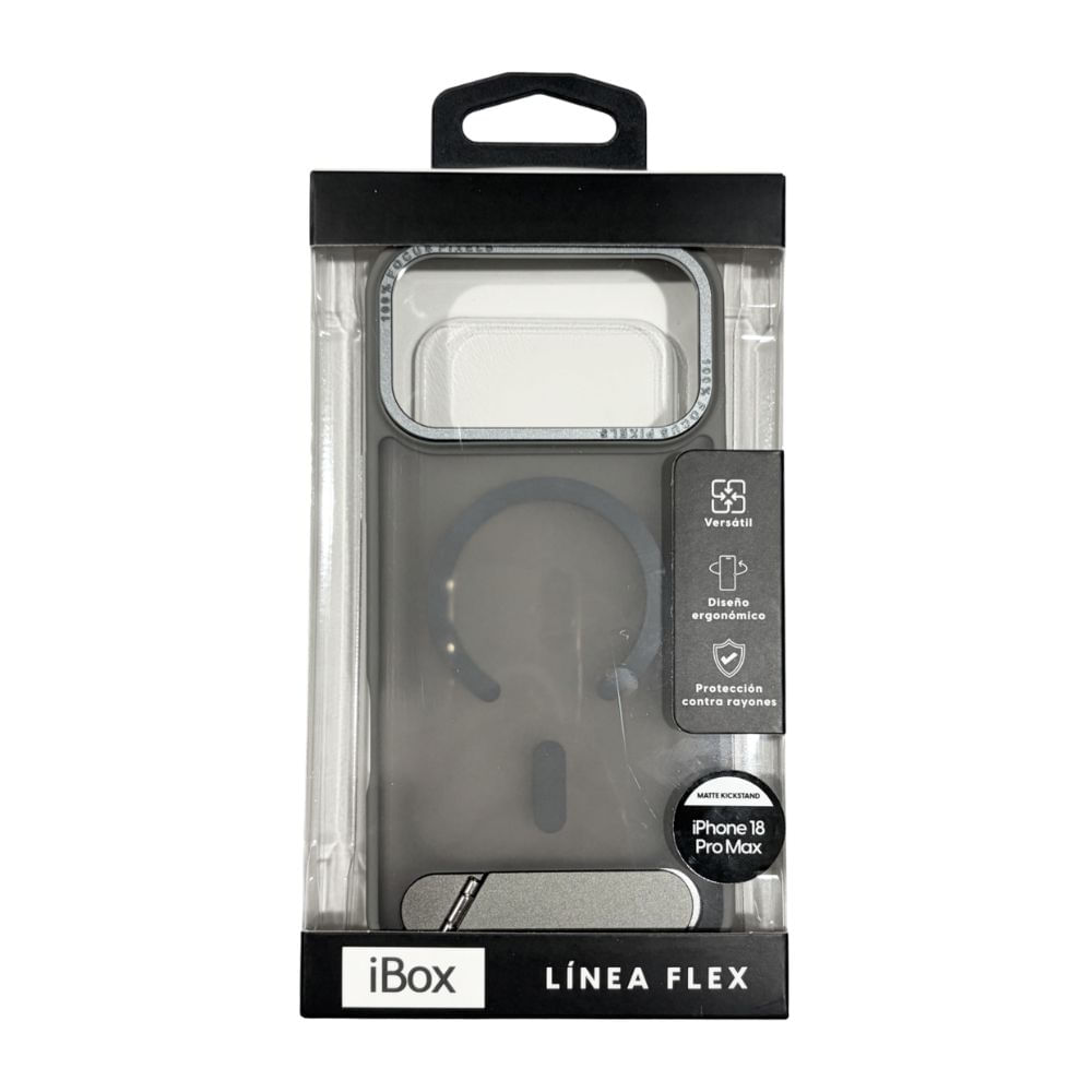 Imagen 2 del producto PREVENTA: Case iBox para iPhone 18 Pro Max Matte Kickstand, con MagSafe, con soporte en la base, gris