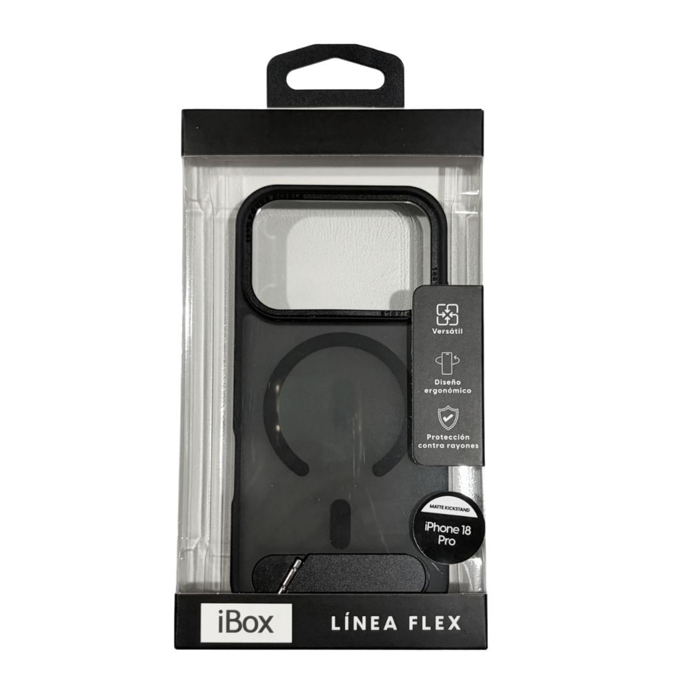 Imagen 2 del producto PREVENTA: Case iBox para iPhone 18 Pro Matte Kickstand, con MagSafe, con soporte en la base, negro