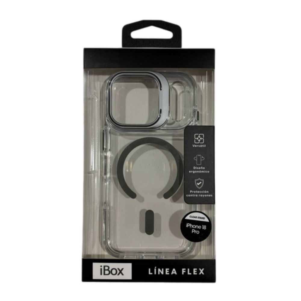 Imagen 2 del producto PREVENTA: Case iBox para iPhone 18 Pro Clear Stand, con MagSafe, con soporte de cámara, gris