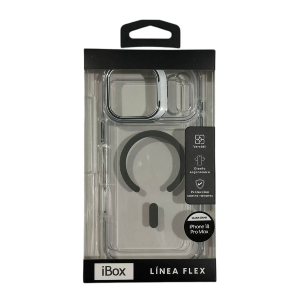 Imagen 2 del producto PREVENTA: Case iBox para iPhone 18 Pro Max Clear Stand, con MagSafe, con soporte de cámara, gris
