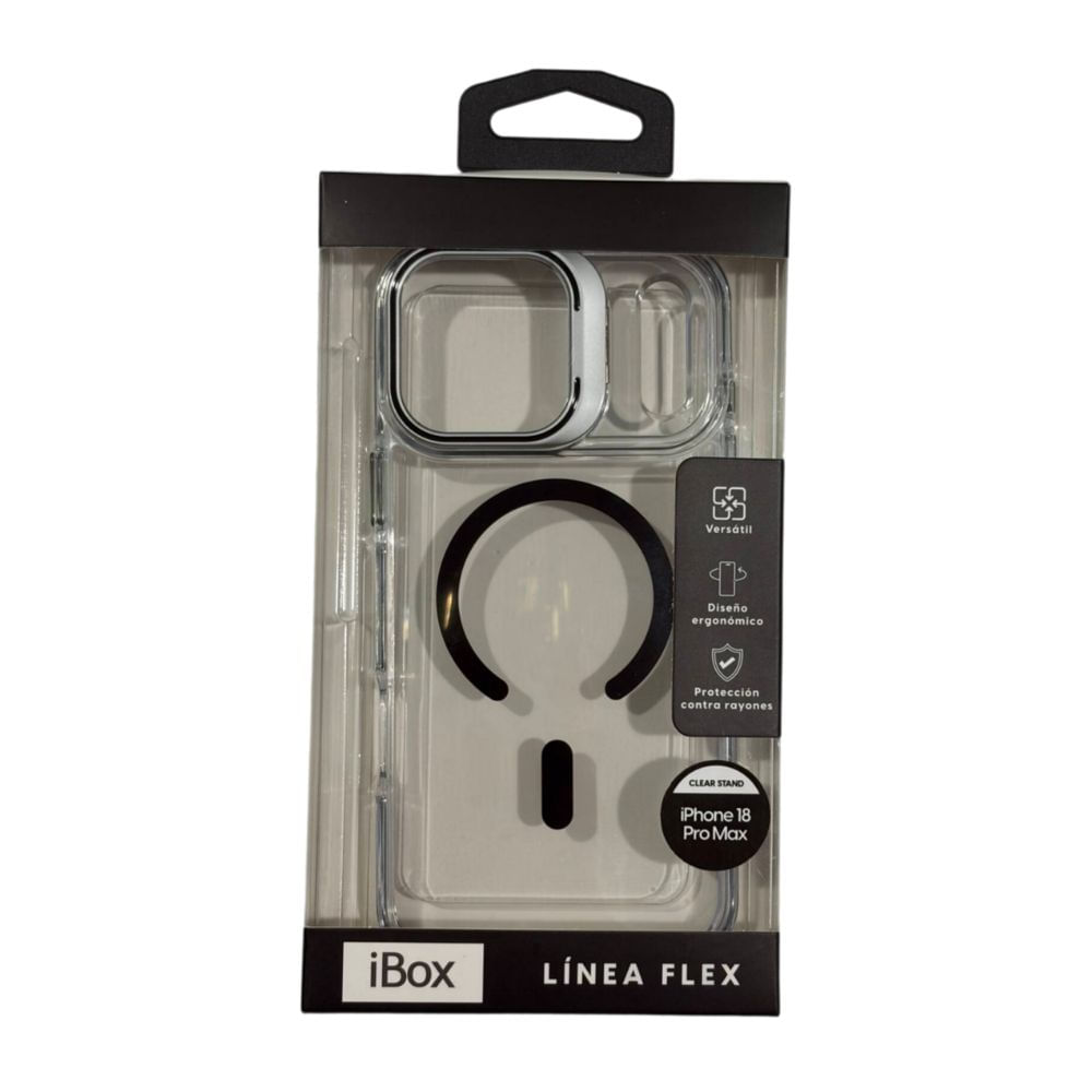 Imagen 2 del producto PREVENTA: Case iBox para iPhone 18 Pro Max Clear Stand, con MagSafe, con soporte de cámara, negro