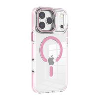PREVENTA: Case iBox para iPhone 18 Pro Max Clear Stand, con MagSafe, con soporte de cámara, rosado