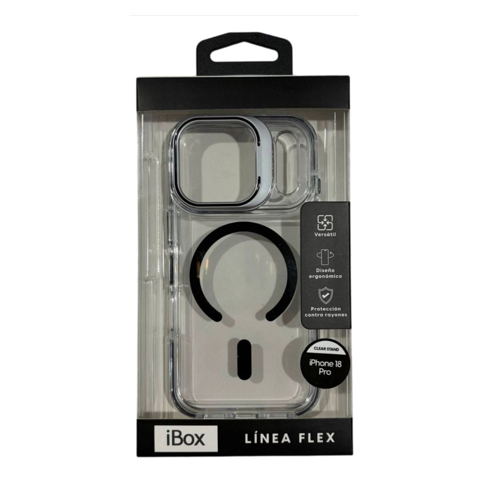 Imagen 2 del producto PREVENTA: Case iBox para iPhone 18 Pro Clear Stand, con MagSafe, con soporte de cámara, negro