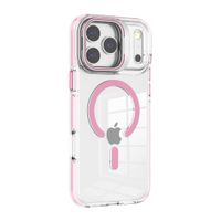 PREVENTA: Case iBox para iPhone 18 Pro Clear Stand, con MagSafe, con soporte de cámara, rosado