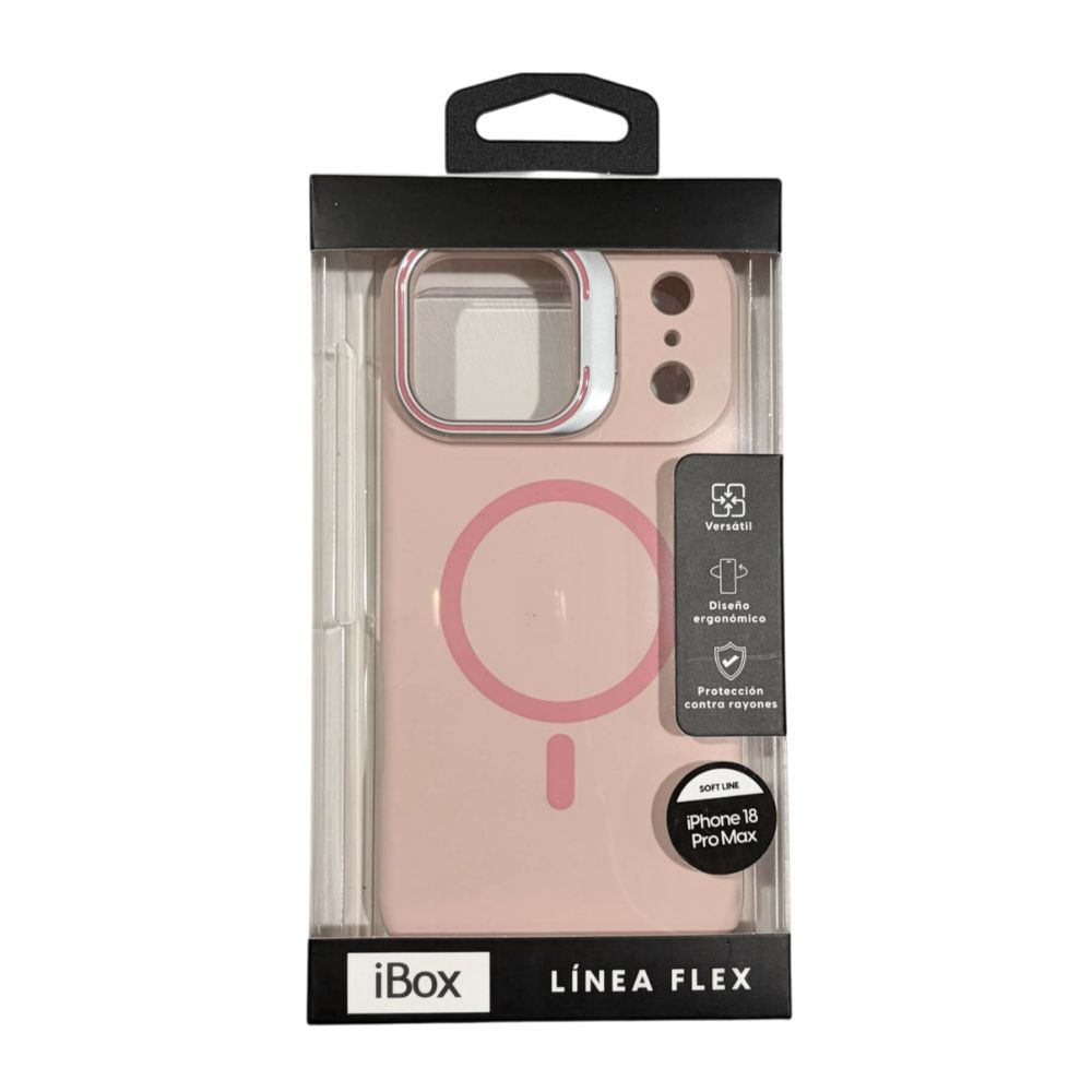 Imagen 2 del producto PREVENTA: Case iBox para iPhone 18 Pro Max Soft Line, con MagSafe, con soporte de cámara, rosado