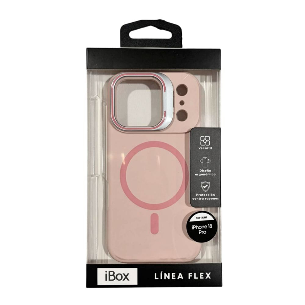Imagen 2 del producto PREVENTA: Case iBox para iPhone 18 Pro Soft Line, con MagSafe, con soporte de cámara, rosado