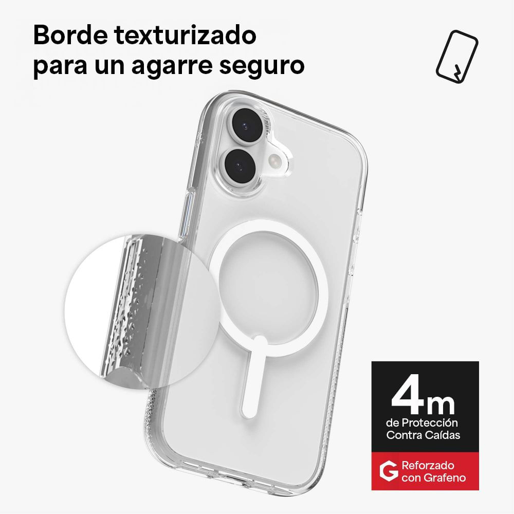 Imagen 2 del producto Case Zagg para iPhone 17 Crystal Palace Snap, con MagSafe para carga inalámbrica, botón de control de cámara, transparente