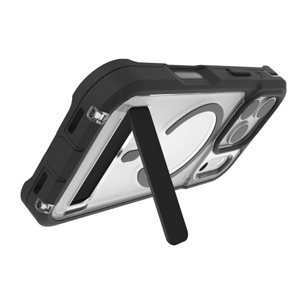 Imagen 2 del producto Case Zagg para iPhone 17 Pro Rainier Snap, con MagSafe para carga inalámbrica, con soporte integrado, protección hasta 6.7 m, negro