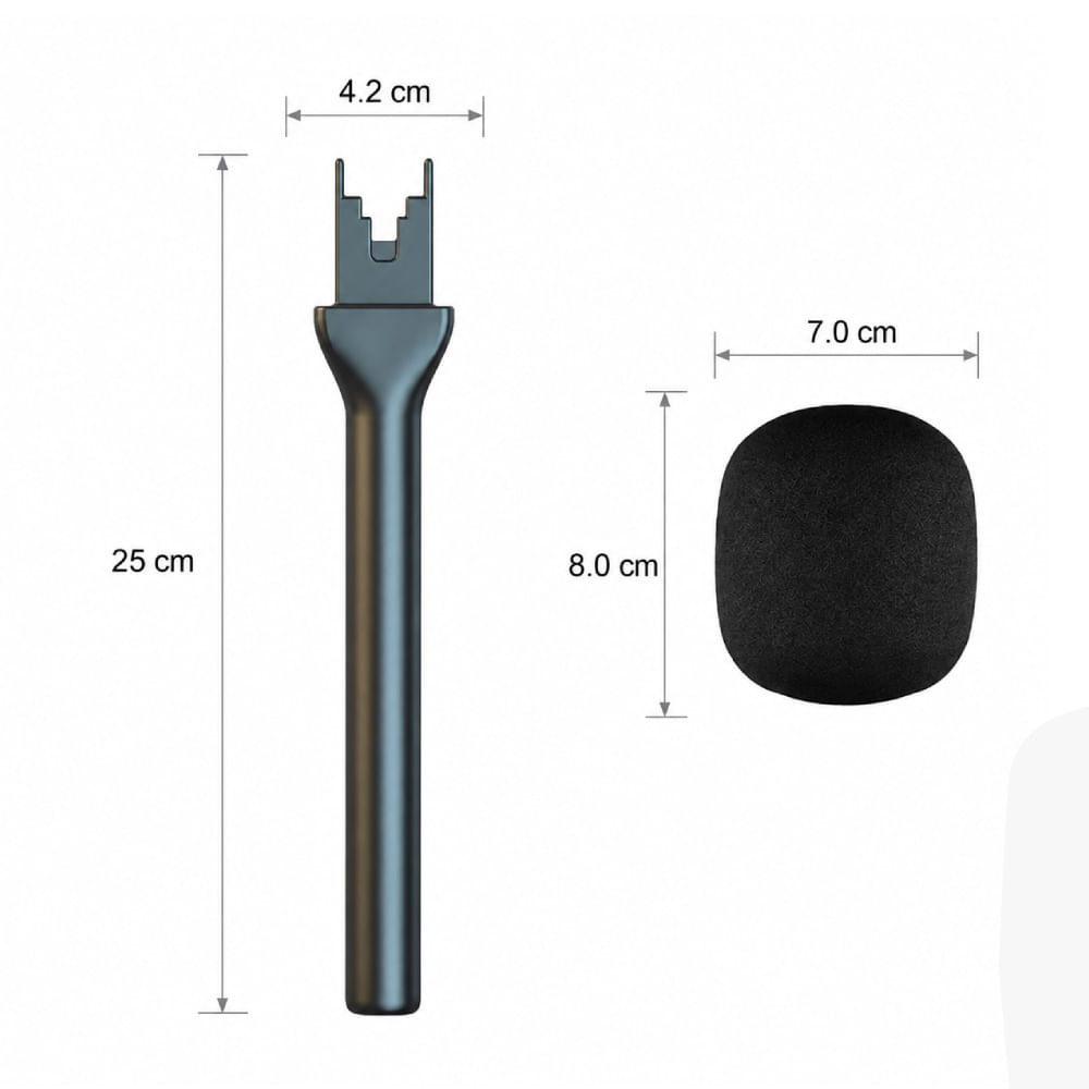 Imagen 2 del producto Adaptador soporte de mano Kreed SK1 para micrófono solapero, filtra el viento, negro