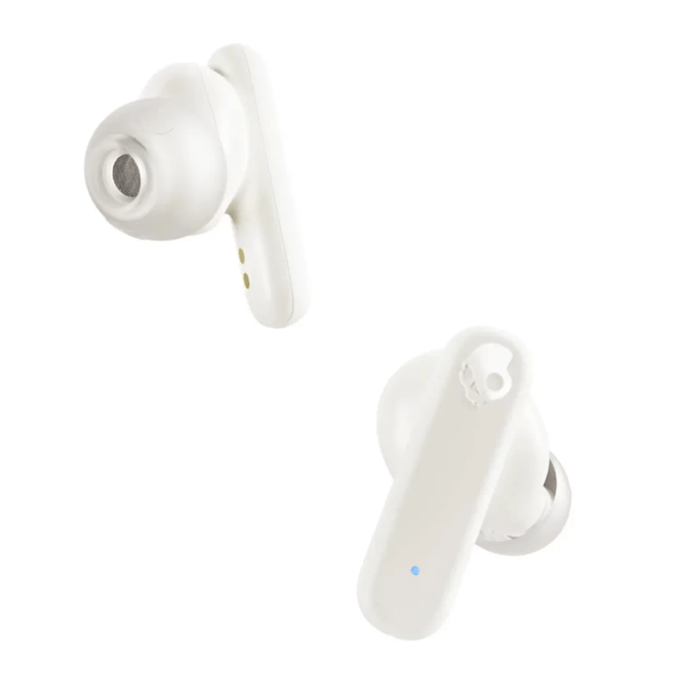 Imagen 2 del producto Audífonos Bluetooth true wireless Skullcandy Smokin Buds, IPX4, hasta 20 horas con estuche, blanco + sidbag morral lila
