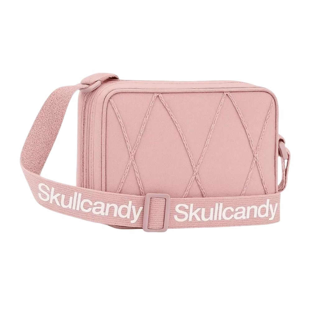 Imagen 2 del producto Audífonos Bluetooth true wireless Skullcandy Smokin Buds, IPX4, hasta 20 horas con estuche, blanco + sidbag morral rosa