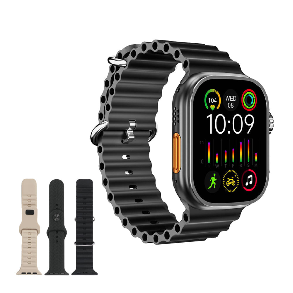 Imagen 2 del producto Smartwatch Miccell SM06, pantalla táctil 2.01 pulgadas, sin GPS, resistente al agua IP67, batería de 5 a 7 días, negro