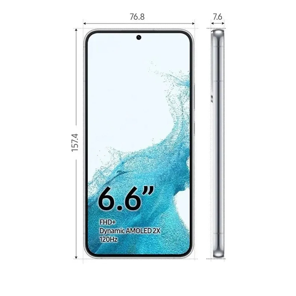 Imagen 2 del producto Celular Samsung S22 Plus 5G 128 GB, 8 GB RAM, cámara trasera 50 MP y frontal 10 MP, 6.6 pulgadas, blanco