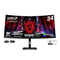 Monitor gamer curvo Xiaomi G34WQi, 34 pulgadas, panel VA, WQHD, 180 Hz, 1 ms, 2 HDMI y 2 DisplayPort, negro y blanco