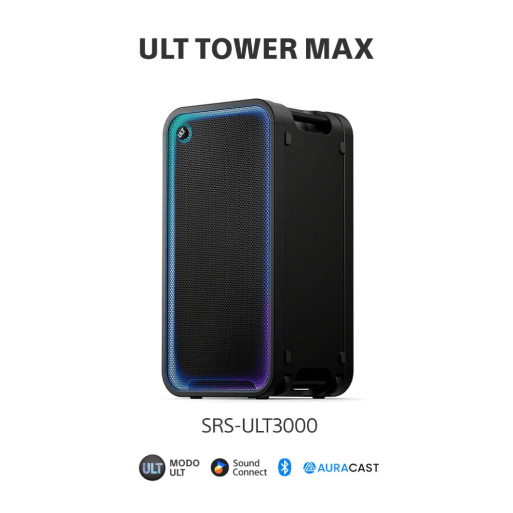 Imagen 2 del producto Parlante de torre Bluetooth Sony ULT Tower Max SRS-ULT3000, 2150 W, Bluetooth 5.3, ULT POWER SOUND, iluminación, negro