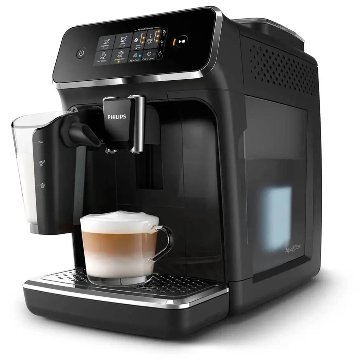 Imagen 2 del producto Cafetera superautomática Philips LatteGo EP2231, 1500 W, 12 tazas, molinillo cerámico, pantalla táctil, negro