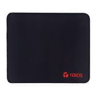 Mouse pad Teros TE-3017S de tela con bordes cosidos, base antideslizante, tamaño S, negro
