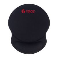 Mouse pad Teros TE-3015S con reposamuñeca de gel, base antideslizante, tamaño S, negro