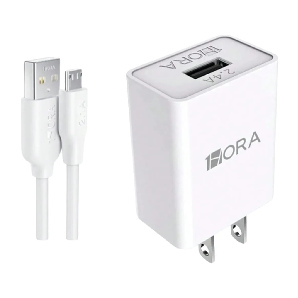 Imagen 2 del producto Cargador de pared 1Hora de 12 W con cable USB a USB Tipo-C de 1 m, blanco