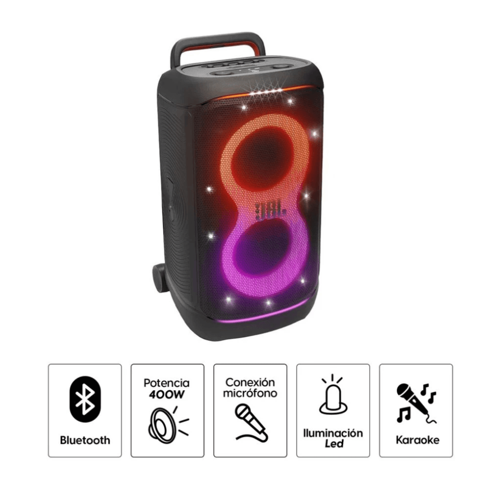 Imagen 2 del producto Parlante de torre Bluetooth JBL PartyBox 520, 400 W RMS, Bluetooth 5.4, hasta 15 horas, IPX4, iluminación, negro