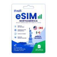 eSIM MIFI Norteamérica, 5GB, vigencia de 7 días, cobertura en Estados Unidos, Canadá y México