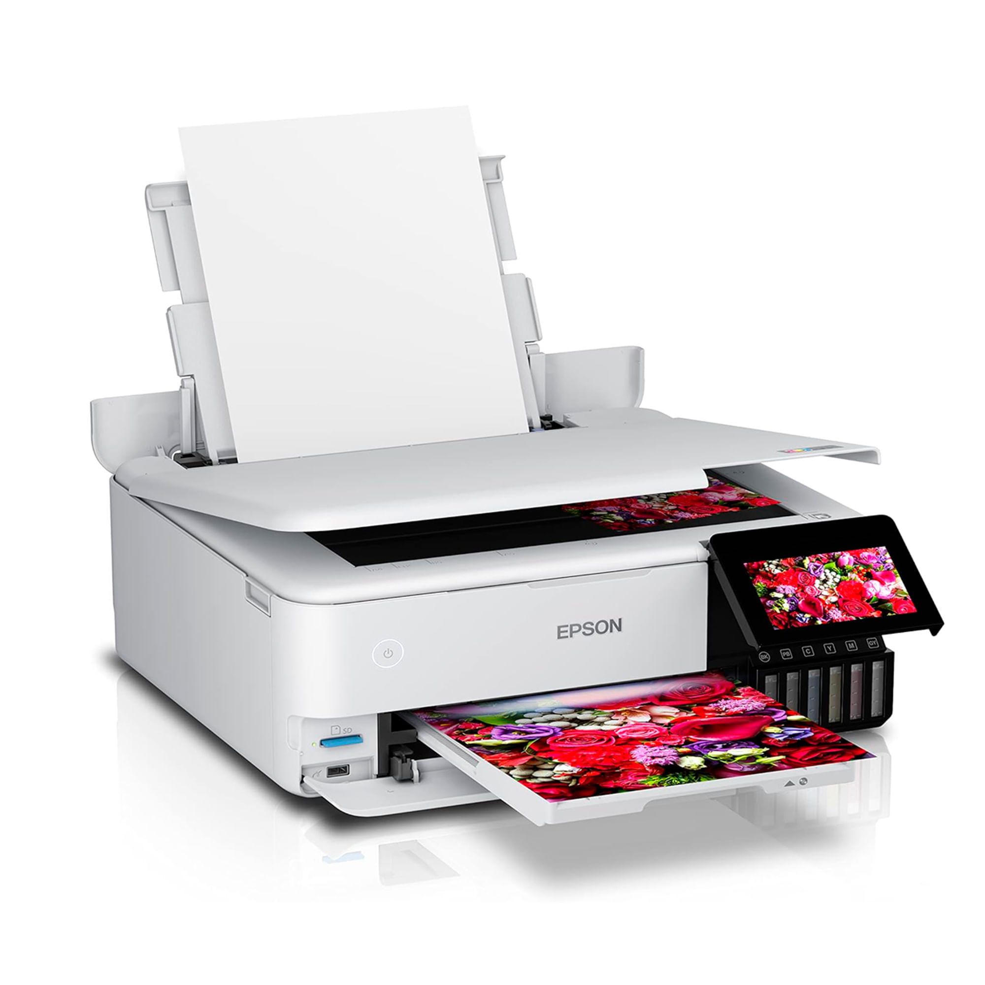Imagen 2 del producto Impresora multifuncional Epson EcoTank L8160 de inyección de tinta fotográfica, Wi-Fi, 6 colores y tanques recargables