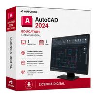 Licencia digital Autodesk AutoCAD 2024 Education, 1 dispositivo, compatible con Windows y macOS, duración 1 año