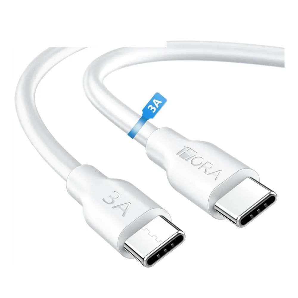 Imagen 2 del producto Cable 1Hora USB Tipo-C a USB Tipo-C, 1 m, 60 W, blanco