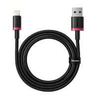 Cable Baseus USB Tipo-A a Lightning, 1 m, 2.4 A, Serie Dura, rojo y negro
