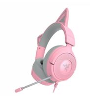 Audífonos gamer Razer Kraken Kitty V3 X over-ear, cable 3.5 mm, micrófono cardioide, multiplataforma, rosa