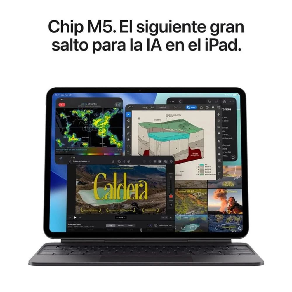 Imagen 2 del producto iPad Pro 11"" (2025) 512GB, 12GB RAM, cámara principal 12MP y frontal 12MP, 8160 mAh, Chip M5, silver