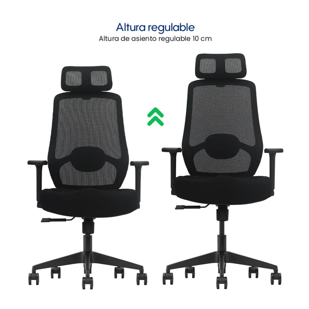 Imagen 2 del producto Silla Evox Ultimate C22, carga máx. 150 kg, estructura de poliamida, poliéster, hierro y polimadera, reclinable, negro