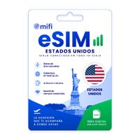 eSIM MIFI Estados Unidos, datos ilimitados, 7 días, solo datos, para celular liberado