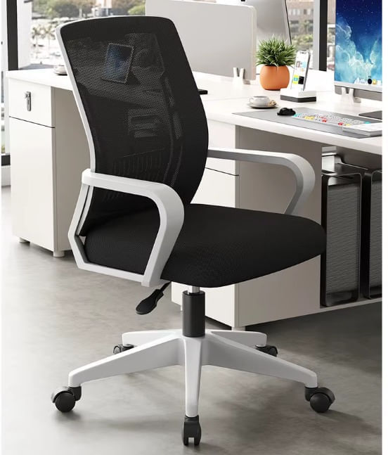 Imagen 2 del producto Silla Cadi diseño ergonómico, carga máxima 110 kg, estructura de plástico, no reclinable, blanco