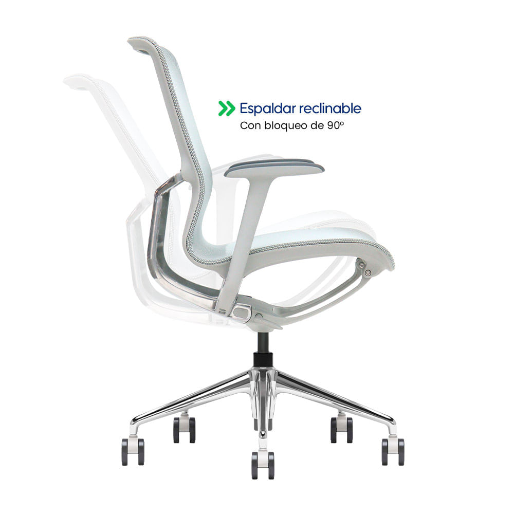 Imagen 2 del producto Silla Evox Ultimate F5, carga máxima 150 kg, estructura de aluminio y poliamida, reclinable, gris