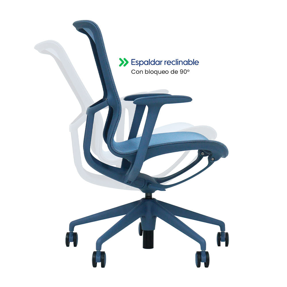 Imagen 2 del producto Silla Evox Ultimate F5G-A, carga máxima 150 kg, estructura de aluminio y poliamida, reclinable, azul
