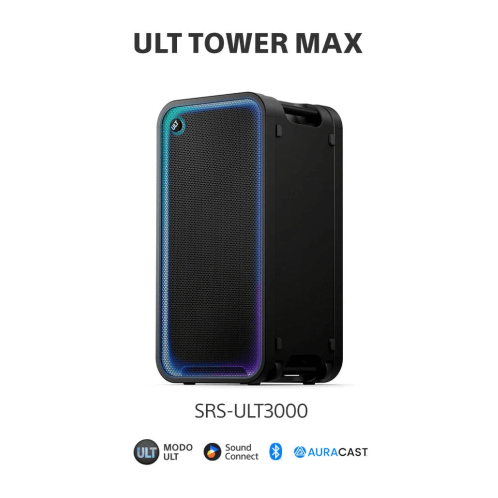 Imagen 2 del producto Parlante de torre Bluetooth Sony Ult Tower Max SRS-ULT3000, 2150 W, Bluetooth 5.3, resistente al agua, iluminación, negro
