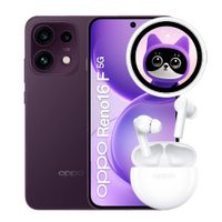 Combo: Celular Oppo Reno16 F 5G 256GB, 8GB RAM, cámara 50MP, frontal 50MP, 6.57"", vino + Enco Buds2 + Oppo Bubble