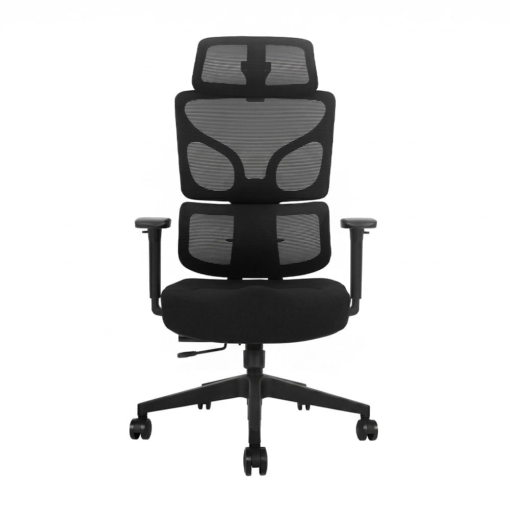 Imagen 2 del producto Silla Evox GT5-BH-06, carga máxima 150 kg, soporte lumbar doble, estructura de nylon, reclinable hasta 120°, negro